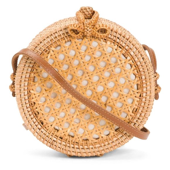Handwoven Canning Front Wicker Rattan Crossbody Ba - Picture 1 of 4